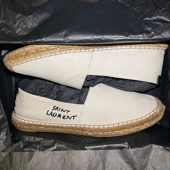Saint Laurent Black and Cream Espadrilles - Picture 3 of 17